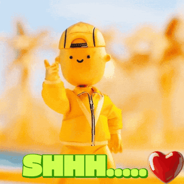 A Yellow Cartoon Character Is Making A Shhh Sign With His Finger GIF