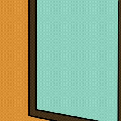 A Yellow Cartoon Character Pointing At His Reflection In The Mirror GIF