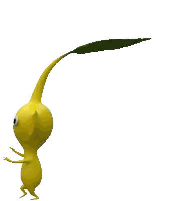 A Yellow Cartoon Character With A Green Leaf Coming Out Of Its Head Sticker