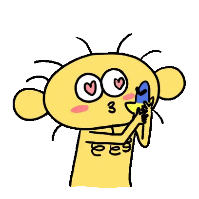 A Yellow Cartoon Character With Hearts On His Eyes And Eeg Written On His Chest Sticker
