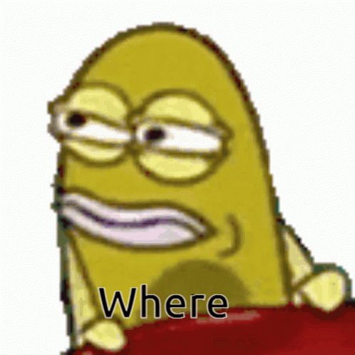 A Yellow Cartoon Character With The Words Where Written Below It GIF