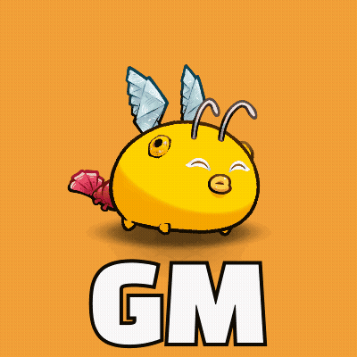 A Yellow Cartoon Character With Wings And The Word Gm Under It GIF