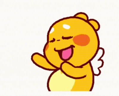 A Yellow Cartoon Character With Wings Is Smiling And Waving His Hand . GIF