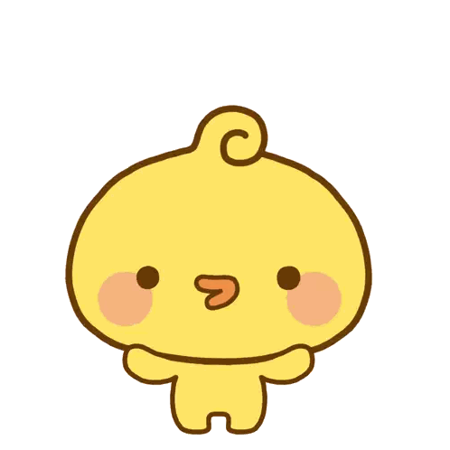 A Yellow Chick With A Pink Nose And A Red O And K Above It Sticker