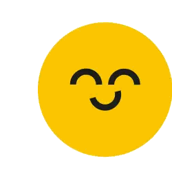 A Yellow Circle With A Black Smile On It Sticker