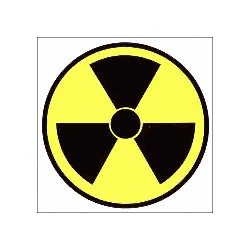 A Yellow Circle With A Black Symbol In The Center Sticker