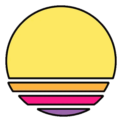 A Yellow Circle With A Rainbow Of Colors Inside Of It On A White Background Sticker