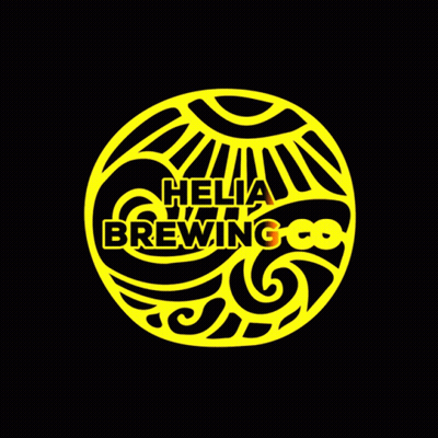 A Yellow Circle With The Words Brewing Co On It GIF