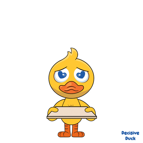 Yellow Duck Holding Sorry Sign GIF