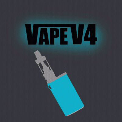 A Yellow Electronic Cigarette With Vape V4 Written On It GIF