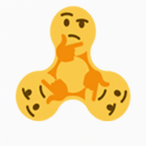 Yellow Fidget Spinner With Face And Hands GIF