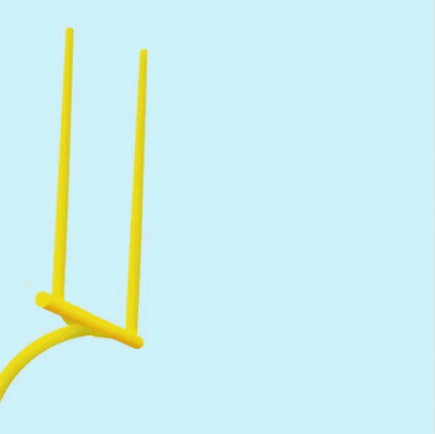 A Yellow Goal Post With The Word Doink On It GIF