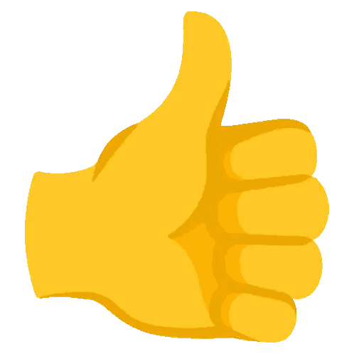 A Yellow Hand Is Giving A Thumbs Up On A White Background Sticker