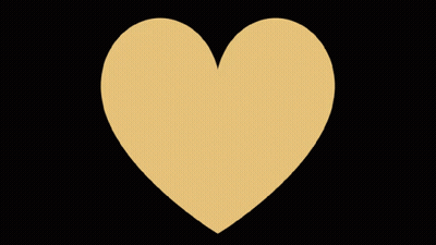 A Yellow Heart On A Black Background With A Shadow GIF