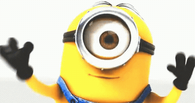 A Yellow Minion With A Big Eye And A Blue Shirt GIF