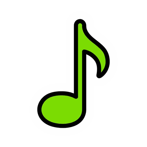 A Yellow Music Note With A Black Line Around It Sticker