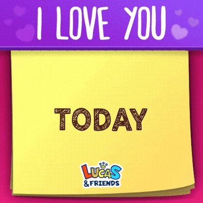 A Yellow Note That Says I Love You Today GIF
