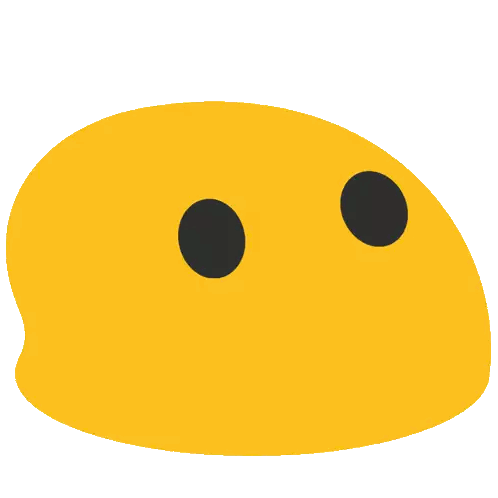 A Yellow Object With Two Black Circles On It Sticker