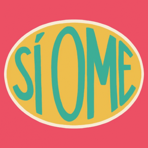A Yellow Oval With The Word Siome Written In Blue GIF