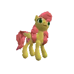 A Yellow Pony With A Pink Mane And Tail Is Standing On A White Surface . Sticker