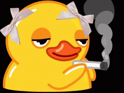A Yellow Rubber Duck With A Bandage On Its Head Is Smoking A Cigarette GIF