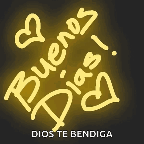 A Yellow Sign That Says Dios Te Bendiga GIF