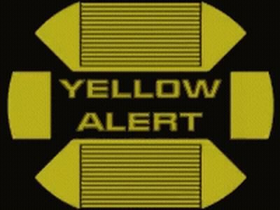 A Yellow Sign With The Words Yellow Alert On It GIF