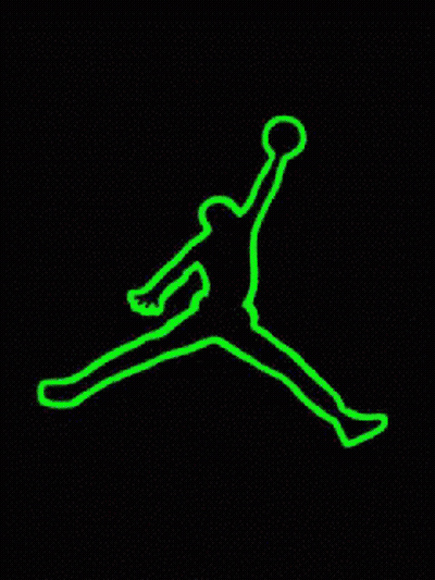 A Yellow Silhouette Of A Basketball Player With A Basketball On A Black Background . GIF