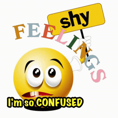 A Yellow Smiley Face Holding A Sign That Says Curious Feelings GIF