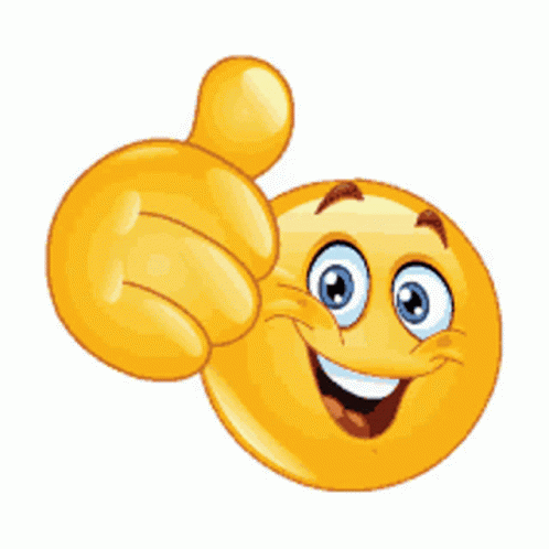 A Yellow Smiley Face Is Giving A Thumbs Up Sign GIF