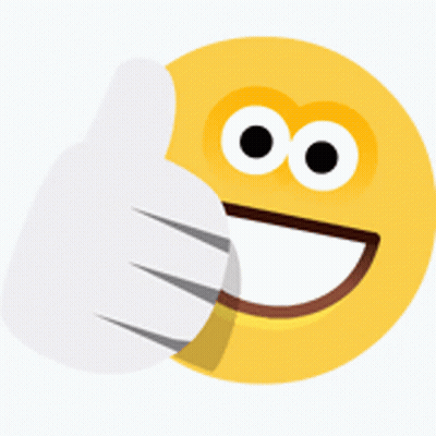 A Yellow Smiley Face Is Giving A Thumbs Up Sign GIF