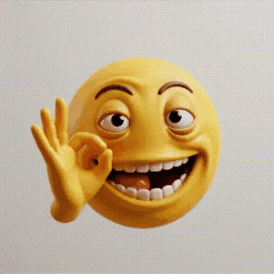 A Yellow Smiley Face Is Giving An Ok Sign With His Hand . GIF
