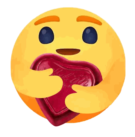 A Yellow Smiley Face Is Hugging A Red Heart That Says ' I Love You ' On It Sticker