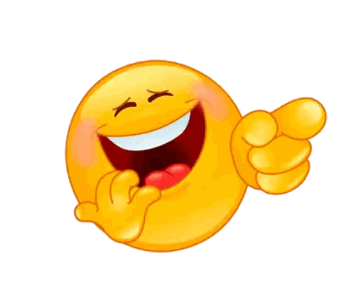 A Yellow Smiley Face Is Laughing And Pointing Sticker