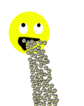 A Yellow Smiley Face Is Surrounded By A Bunch Of Smiley Faces Sticker