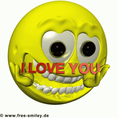 A Yellow Smiley Face Says I Love You GIF