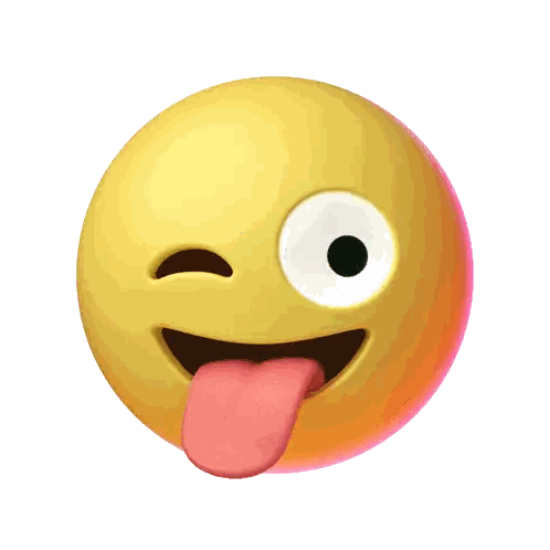 A Yellow Smiley Face Sticking Out Its Tongue And Winking Sticker