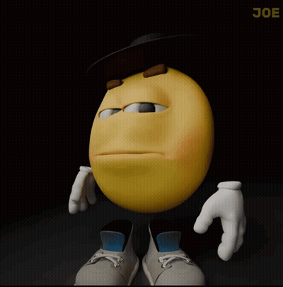 A Yellow Smiley Face Wearing A Hat And Gloves With The Word Joe On The Bottom Right GIF
