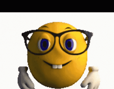 A Yellow Smiley Face Wearing Glasses And A Pair Of Gloves GIF