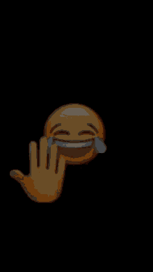 A Yellow Smiley Face Wearing Glasses Is Peeking Out From Behind A Black Wall GIF