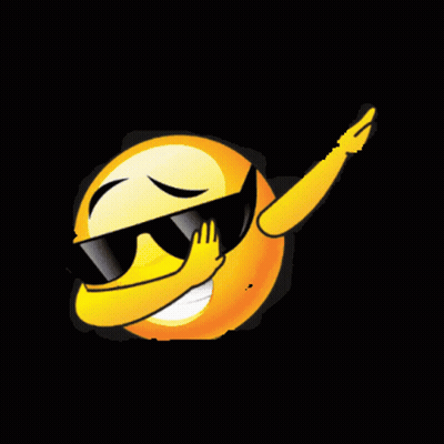 A Yellow Smiley Face Wearing Sunglasses And Making A Dab GIF