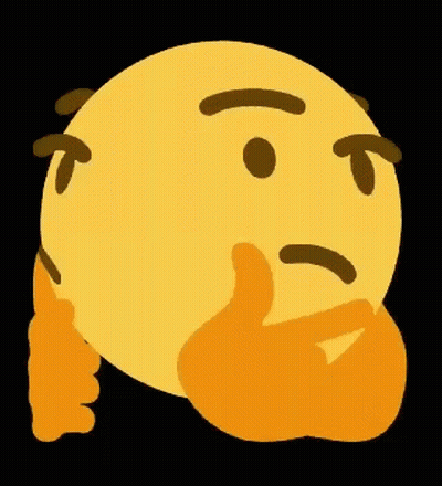 A Yellow Smiley Face With A Beard And A Hand On Its Chin . GIF