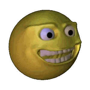 A Yellow Smiley Face With A Big Smile And A Big Mouth Sticker