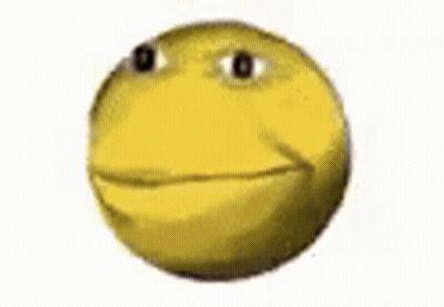 A Yellow Smiley Face With A Black Background And A White Outline Around It . GIF