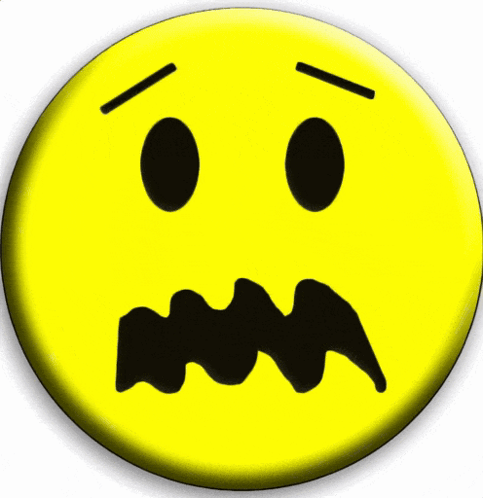 A Yellow Smiley Face With A Black Mouth And Black Eyes GIF