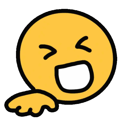 A Yellow Smiley Face With A Black Outline And A White Mouth Sticker