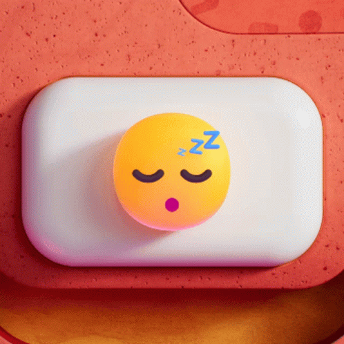 A Yellow Smiley Face With A Blue Zzz Written On It GIF