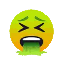 A Yellow Smiley Face With A Green Tongue Coming Out Of It . Sticker
