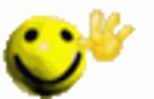 A Yellow Smiley Face With A Hand Behind It GIF