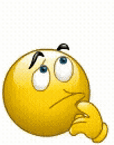 A Yellow Smiley Face With A Question Mark On It 'S Forehead . GIF